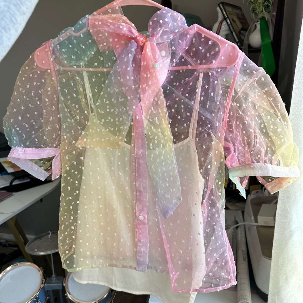 Colorful blouse, never worn (S)